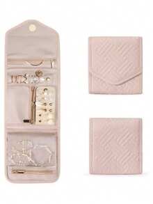 1pc Jewelry Storage Bag, Portable Travel & Home Jewelry Box, Folding Pouch, Multi-Function Necklace Earring Accessory Organizer - Folding - View 1