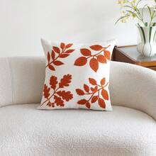 1 vỏ gối trang trí thêu lá cam, thích hợp trang trí nội thất, dùng được cả bốn mùa, không bao gồm ruột gối. - trái cam - Xem 11