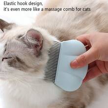 1/2pcs Pet Grooming Massage Brush, Designed To Easily Remove Cat Loose Hair With One-Click, Groom, Clean, Relieve Stress, Improve Fur Health - Multicolor - View 6