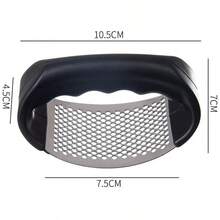 1pc Manual Garlic Press, Easy To Clean Kitchen Tool, Quickly And Effectively Presses Garlic. It Is A Must-Have Kitchen Essential, Hygienic And Practical. - Black - View 4