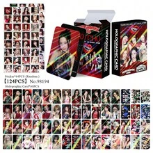 124张全息卡片、新专辑《PSYCHO》小卡、星星贴纸、LOMO卡、3英寸照片 - 黑色 - 查看 8