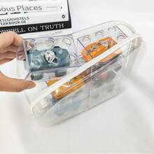 1pc Transparent Hard Shell Zipper Storage Box, Transparent Zipper Storage Bag, Hard Plastic Storage Box, Portable Travel Storage Organizer - Multicolor - View 2