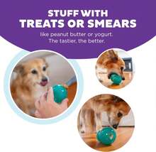 Outward Hound Double-Tuff Stuffable Dog Toy, Medium 4-Inch Green - Treat Dispensing Chew Ball For Small To Medium Dogs, Interactive Puzzle For Enrichment &Amp; Slow Feeding - ColorA - 查看 4