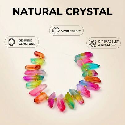 1pc Natural Crystal Beads Strand, DIY Natural Crystal Bracelet Necklace Earring Jewelry Making