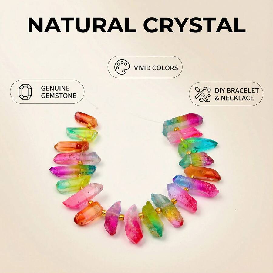 1pc Natural Crystal Beads Strand, DIY Natural Crystal Bracelet Necklace Earring Jewelry Making - A - View 1