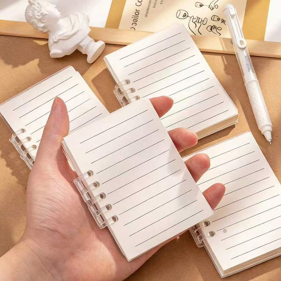 A7 Mini Notebook Pocket Notepad Detachable Coil Notebook + 4pcs 0.5mm Black Ballpoint Pens - Multicolor - View 1