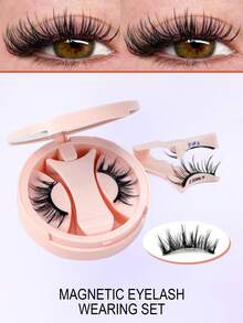 一套磁性假睫毛辅助器，卡通加厚设计，无需胶水，易于佩戴和卸除，尺寸8-16毫米，适合旅行、舞台表演、婚礼、户外活动、日常工作、音乐派对等场合。 - 濃密款 - 查看 5