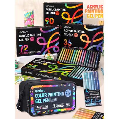 1 chiếc bút bi rút nhiều màu sắc chất lượng cao, bút vẽ dành cho học sinh, bút lập kế hoạch, 6/36/54/72/90 màu, mực gốc nước, bút đánh dấu và lập kế hoạch DIY, bút màu dung lượng lớn, bút dạ quang.