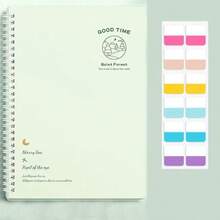 Papel de recambio rayado B5, verde minimalista + 120 unidades de notas adhesivas verdes - Multicolor - Ver 1