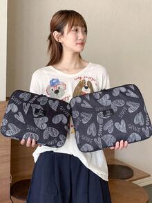 Laptop Bag / Tablet Bag 11-Inch / 14-Inch Laptop Bag / Bag / Laptop Case Denim Color Heart Pattern Waterproof Portable Computer Protective Cover / Small Bag / File Bag / Laptop Inner Bag / Computer Carrying Bag 11/13/14/15.3/15.6 Inches Portable Tablecloth Bag Suitable For 9-11-Inch Air 4 / 5 Pro 11/Mini 5/6 Protective Cover / Shockproof Bag School Season Essential Bag Laptop Bag For Women Laptop Sleeve Laptop Cover For Business Travel Essentials - Multicolor - View 3