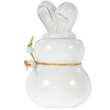 PRETYZOOM - Bote de almacenamiento de hojas de té de cerámica práctico recipiente de té bonito recipiente para cocina mostrador de té recipiente de azúcar con tapa recipiente de té con tapa - Blanco - Ver 1