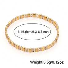 1PC Bohemian Simple Style TILA Bracelet, Gold TILA Beaded Bracelet, Gold Pink TILA Bracelet, Elastic Bracelet, Lucky Bracelet, Summer Beach Holiday Gift, Sisters Bracelet, Friend Gift, Birthday Gift, Family Gift, Valentine's Day Gift, Anniversary Gift - Multicolor - View 5