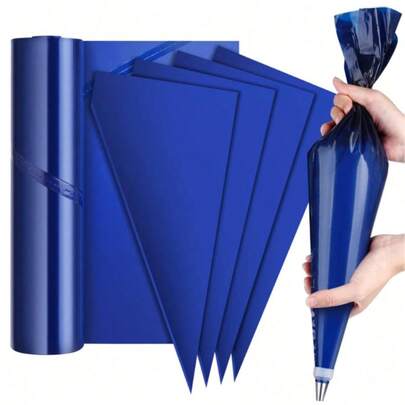 50 por rollo, bolsas de pastelería desechables de alta capacidad: bolsas de decoración de 21 pulgadas de grosor y tamaño extra grande, de material resistente a los desgarros y no pegajoso, adecuadas para decorar galletas congeladas, magdalenas, postres y pasteles. Herramientas profesionales para decoración de pastelería, suministros de repostería. Ideal para decorar galletas, postres y pasteles durante la temporada de regreso a clases.