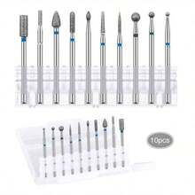 10 Pieces Nail Drill Bit Sander, 332 Electric Nail File Diamond Pedicure Professional Sander Nail Accessories Sets Nail Drill Bits Pedicure Nail Art Tools - 銀色 - 查看 2