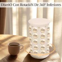 Portavasos K Carrusel de vasos K Porta Cápsulas de Café Porta Cápsulas de Café Portas Cápsulas de Cafés Carrusel Organizador Compatible con 40 Cápsul blanco - blanco - Ver 4