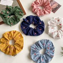 1个布艺刺绣花朵发圈，适合扎马尾辫、盘发，日常佩戴，也适合派对、节日、四季佩戴。 - 彩色 - 查看 3