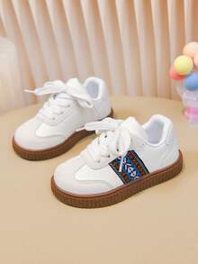 Fashionable Casual Baby Sneakers, Lightweight & Comfortable Unisex Kids Shoes - White - View 2