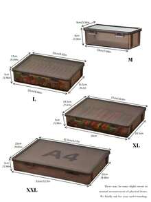 1 hộp đựng bằng nhựa đen trong suốt dung tích lớn, thích hợp để đựng bút chì, bút chì màu, thước kẻ, băng dính, tài liệu, chứng chỉ và các dụng cụ, hồ sơ khác. Lý tưởng cho văn phòng, ký túc xá trường học và bàn làm việc tại nhà. - Màu đen trong suốt - Xem 10