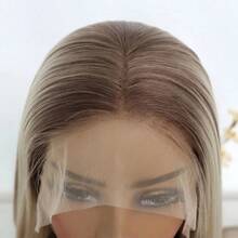 Peluca elegante de cabello liso y largo con flequillo, fibra resistente al calor, adecuada para todos los tonos de piel y razas, peluca sintética natural y de moda, perfecta para uso diario y fiestas. Peluca sintética de cabello largo con flequillo destacado para mujer, color marrón y rubio mezclado. Peluca de fibra sintética suave, natural y hermosa de alta calidad para mujer - Multicolor - Ver 7
