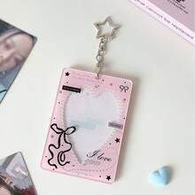 1pc Heart Hollow Hanging Card Holder 3 Inch, Idol Fan Card Display Case, Student Mini Card Wallet - Heart-shaped Cutout Card Holder - View 8