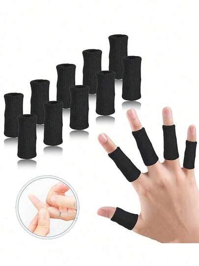 10只装指套 - 多种颜色可选。有助于保持手指干爽，缓解手指压力，保护手指免受工作和日常活动的伤害。采用柔软的聚酯纤维制成，呵护双手。