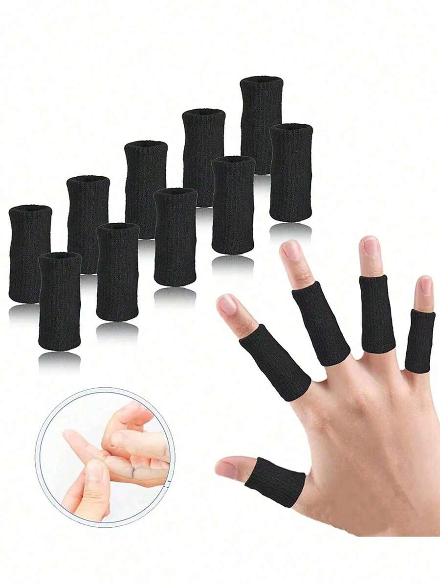 10pcs Multi-Color Finger Protectors, Help Relieve Dryness And Stress, Suitable For Work And Daily Activities. Made Of Soft Polyester Material To Care For Hands.