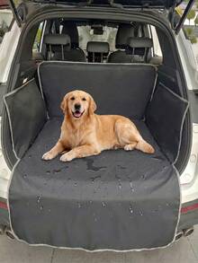 1pc Waterproof Tested Pressurized 210D Lightweight Oxford Fabric Car Pet Mat, Dirt-Resistant Waterproof Back Seat Pet Mat, Casual Comfortable Convenient Black With Colorful Edge, 1pc Pet Travel Car Waterproof Pet Mat - Multicolor - View 9