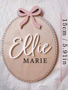 Personalized Birth Announcement Plaque, Matching Name Plate, Wooden Name Reveal Plaque, Customized Name Plate, Hospital Use Plaque, Name Plate, Bow Announcement, Bow Birth Plaque - F - Thẻ tên khai sinh B - Xem 3