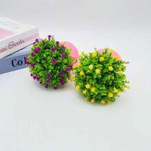 1pc Star Sky Rope Pink Potted Plant, Office/Home Desktop Decor Artificial Flower Bonsai, Mini Artificial Potted Plant, Artificial Greenery, Small Space Decor - Multicolor - View 8