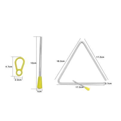 IRIN-triángulo Musical de 6//8 pulgadas para niños, instrumento de percusión, iluminación Musical, juguete para niños, instrumentos Orff UR9I