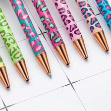New Arrival Hot Stamping Ballpoint Pen, Creative Cute Girl Leopard Print Design, Pressurized Metal Body, Multi-Color Refill 1.0mm, Leopard Print Series - Multicolor - View 4