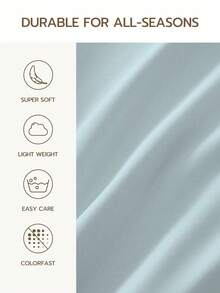 1pc Solid Color 100% Polyester Mattress Cover, Fitted Sheet, Mattress Protector, Fits 9-12 Inch Mattress Depth, Shrink-Resistant, Fade-Resistant, Wrinkle-Resistant, Comfortable, Soft, Lightweight, Suitable For All Seasons, For Home And Dorm, T/F/Q/K All Sizes, OEKO-TEX Certified, Ice Blue - Ice Blue - View 4