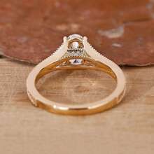 Women's Classic Minimalist 18K Gold Plated Cubic Zirconia Egg-Shaped Wedding Ring - Gold - View 2