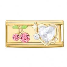 1pc Modular Beaded Bracelet DIY Kit, Includes Heart, Bow, Cherry, Moon Charms, Rhinestone Design, Suitable As Party Gift For Friends, Family, Couples - M294030 M294031 - View 5