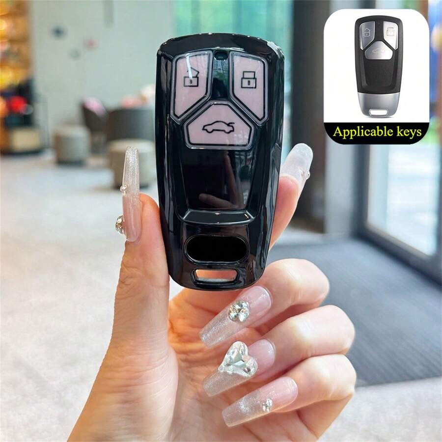 1 Ốp bảo vệ chìa khóa điều khiển từ xa bằng TPU, phù hợp với các dòng xe Audi A4 B9 A5 A6 TT Q7 Q5 Sline SQ5 8S 8W 4M TTS TFSI RS S4 S5 S7. - Vỏ chìa khóa - Xem 1