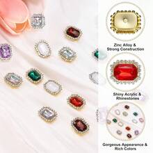 50 piezas/paquete, Decoraciones de Rhinestone, Rhinestones cosibles, Botones de Rhinestone de fondo plano, Gemas DIY, Fabricación de joyería hecha a mano, Ropa, Zapatos, Decoraciones, Accesorios - Colores mezclados - Ver 3