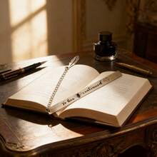 Stainless Steel "To Bee Continued" Feather Bookmark - A Fun Gift For Readers, Book Clubs, And Beekeeping Enthusiasts - Bee Bookmark - View 2