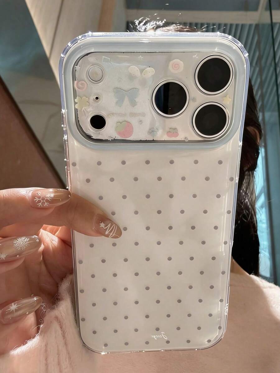 Cute Candy Color Polka Dot Jelly Color Lens Protection Phone Case For IPhone 17 Pro Max, 17 Pro, 17, Adorable Anti-Fall Protective Cover