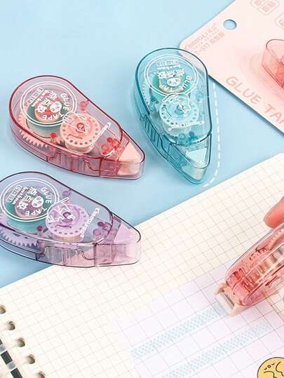 1Pc Double-Sided Adhesive Dots Glue Tape, Acid Free & Archival, DIY Scrapbooking Collage Photo Album School Stationery Supplies Roller Tape,Permanent Tape Roller Tape Runner, Perfect For Adhesive Tape Dispenser For Crafts And Scrapbooking