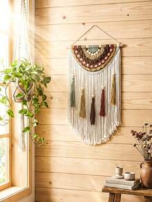 1 tấm trang trí tường tua rua dệt phong cách Bohemian, tranh treo tường dệt Boho, trang trí nghệ thuật tường Bohemian, trang trí nhà mộc mạc, trang trí tường phòng khách phòng ngủ ấm cúng, trang trí thảm Boho, trang trí tường nghệ thuật, trang trí nhà cửa, trang trí nội thất phong cách Bohemian sáng tạo, trang trí tường căn hộ studio. - Nhiều màu - Xem 5