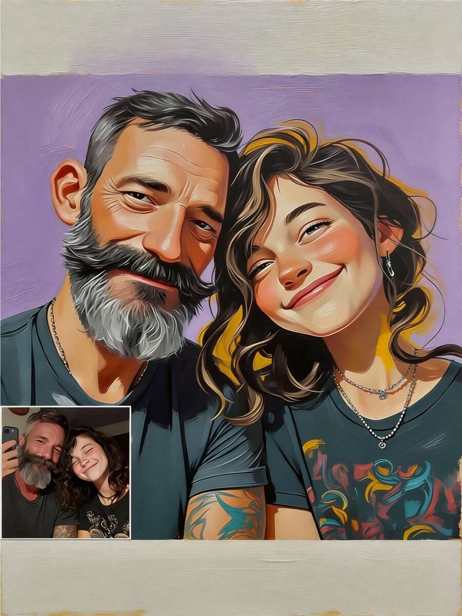 2D Custom Cartoon Photo Art | Personalized Family Portrait And Character, Canvas Print Made With Your Photos, Suitable For Home, Office Wall Decor, Anniversary Gift, Unique Gift, Pop Art