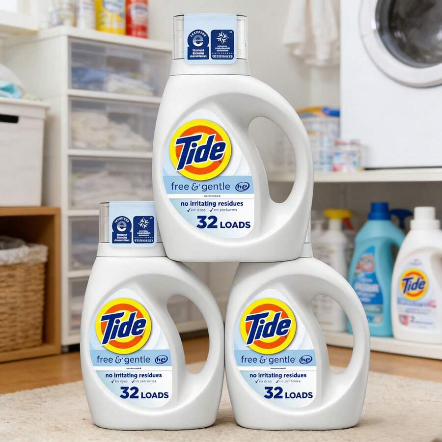 Unscented Liquid Laundry Detergent 42 Fl Oz, Deep Clean Stain Removal Laundry Detergent, Unscented & Hypoallergenic Formula, Gentle Yet Effective In Removing Stains While Protecting Fabrics, Suitable For Both Machine And Hand Wash With Easy Rinsing, Color Protection & Anti-Dye Transfer,  For Garments, Low Suds, Fast Dissolving And No Residue, Ideal For Daily Household Laundry, Large Capacity & Cost-Effective Pack, Durable For Dorm And Home Use, Suitable For Delicate & Intimate Apparel, Fresh Unscented For Natural Comfort, Essential For Multi-Scene Clothing Cleaning And Care - Liquid - View 1