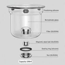 1pc New Magic Teapot, Small Waist Magnetic Glass Teapot With Automatic Separation, Borosilicate Infuser Teapot With Filter, Suitable For Loose Leaf Tea, Mysterious Design, Teaware - Multicolor - View 4