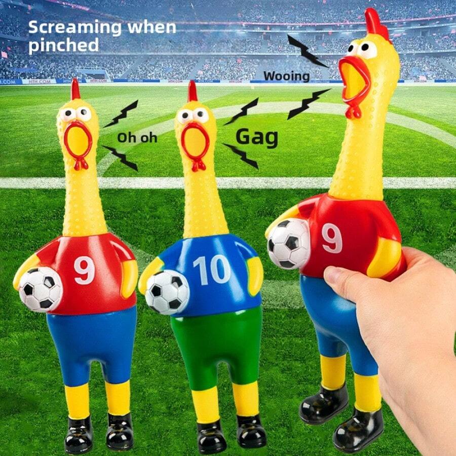 2026 New World Cup Star Style Screaming Chicken Squeaky Toy, Stress Relief Squeeze Toy For Pets And Boredom Relief - one-size - View 1