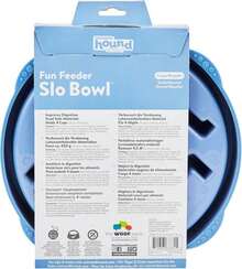 Tazón Slo Fun Feeder de Outward Hound - Grande, capacidad de 4 tazas, alimentación lenta, para perros medianos a grandes, antideslizante, azul, patrón de muesca, (Paquete de 6) - ColorA - Ver 2