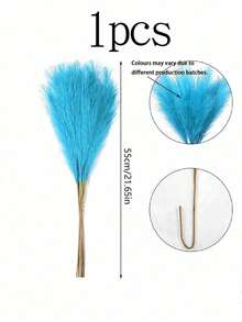 10/20/29/37 件装人造芦苇草波西米亚风装饰逼真蒲苇草，高大蓬松的假花，可用于花瓶填充，农舍家居厨房波西米亚风装饰，房间装饰，婚礼派对装饰（蓝色） - 天藍色 - 查看 13