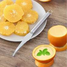 1pc Stainless Steel Orange Peeler And Vegetable Slicer - Easy To Handle Citrus Fruits Like Oranges, Lemons, Etc. - Durable Multifunctional Kitchen Tool For Cutting Fruits & Vegetables, Stylish Design, Efficient Peeling Tool - Multicolor - View 3
