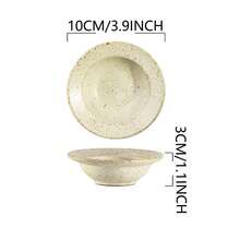 1pc Vintage Ceramic Round Sauce Dish, Hotpot Condiment Bowl, Small Appetizer Dipping Plate, Creative Retro Style, Rustic Pottery, Soy Sauce Vinegar Dish, Home Decor, Kitchenware, Color Matching, Creative Plating, Food Photography, Lifestyle Christmas Gift,School Supplies - Multicolor - View 30