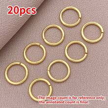 20个4/5/6/8/10毫米优雅简约开口圈 - 镀18K金铜，厚实银色和铂金饰面，抛光开口圆环，适用于DIY手链、项链、耳环、婚礼和派对工艺品 - 彩色 - 查看 16