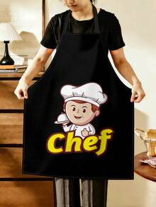 1/2 chiếc tạp dề nhà bếp họa tiết hoạt hình dễ thương có túi, dễ vệ sinh (màu đen), thích hợp cho nhà bếp, phòng tắm, nhà cửa, món quà Giáng sinh tuyệt vời. - Nhiều màu - Xem 2